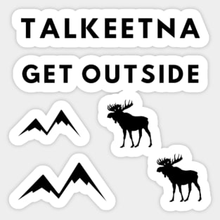 Talkeetna Alaska, mountain and moose sticker pack Sticker